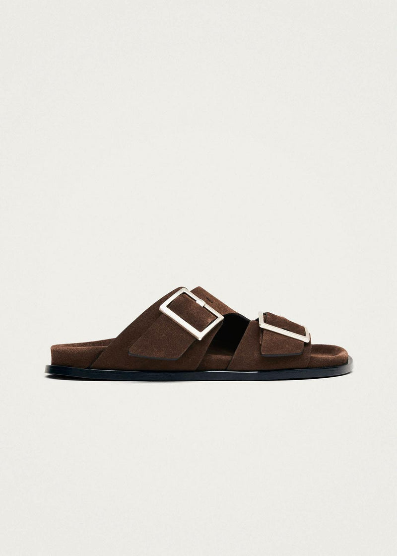 ALBA SUEDE BROWN LEATHER SANDALS
