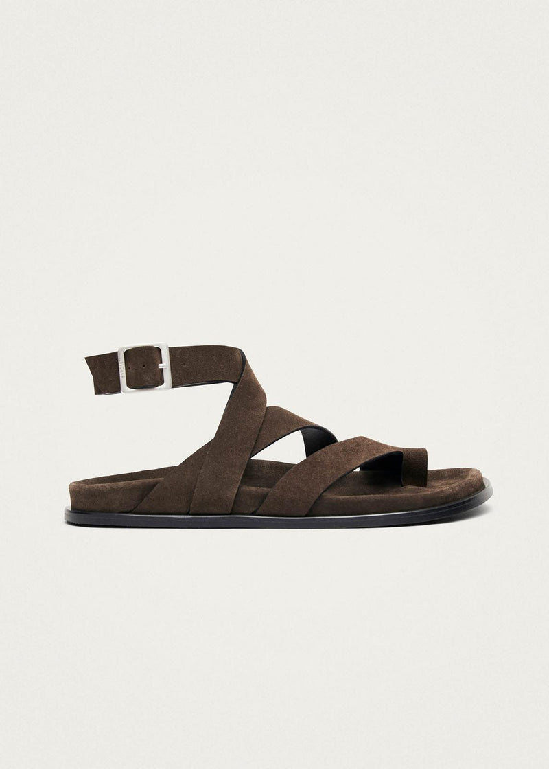 TIDE SUEDE BROWN LEATHER SANDALS