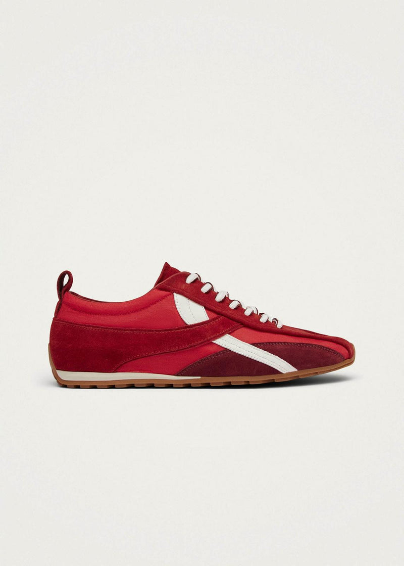 TB.304 NYLON RED LEATHER SNEAKERS