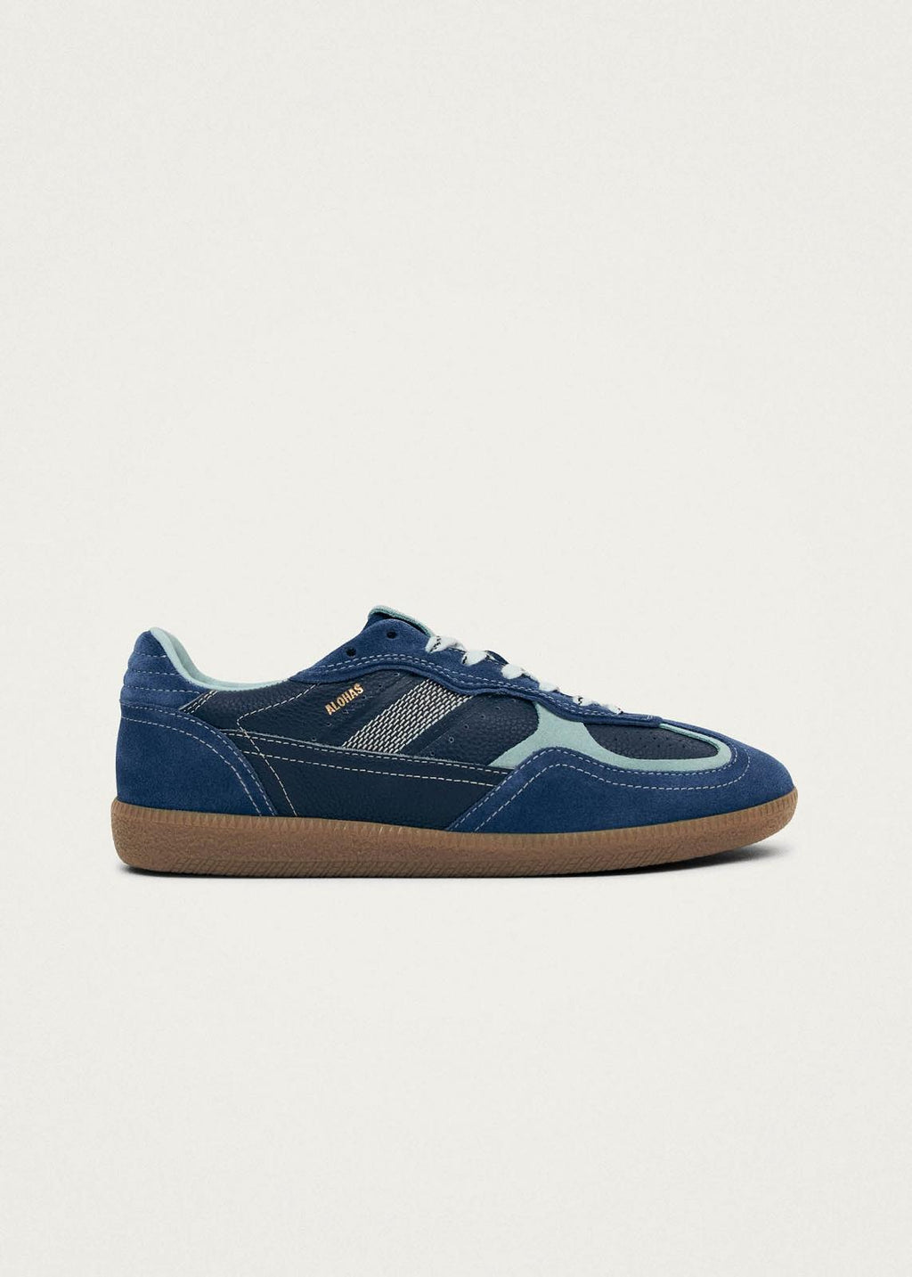 TB.490 RIFE GRAIN COBALT LEATHER SNEAKERS