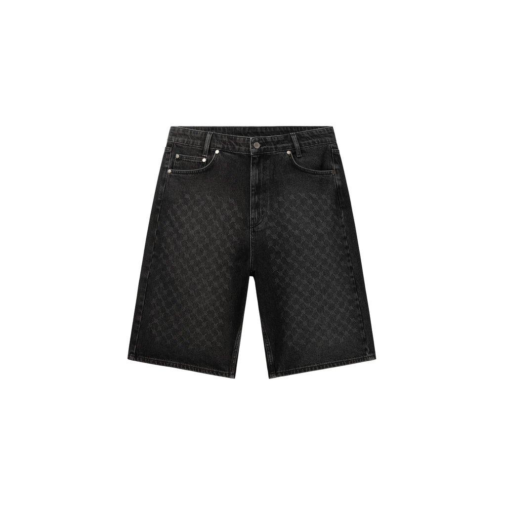 LASER MONOGRAM DENIM SHORTS