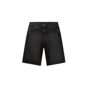 LASER MONOGRAM DENIM SHORTS