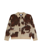 COW PATTERN ZIP SWEATER