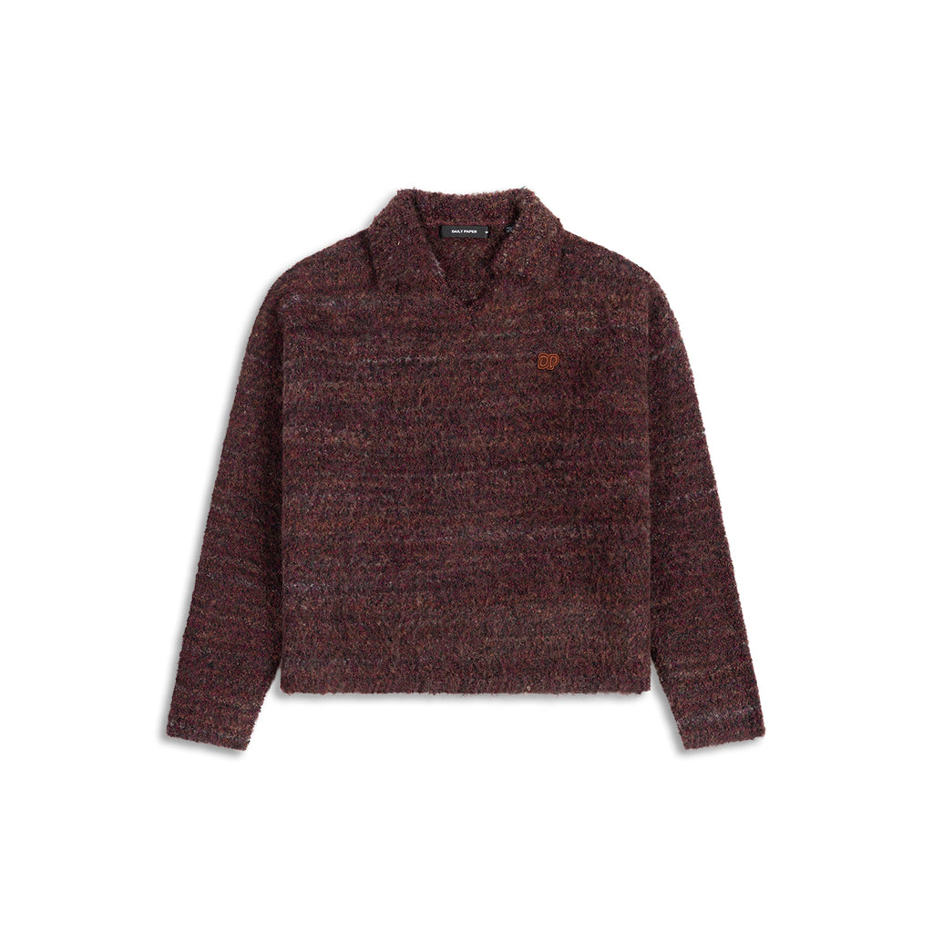 TEXTURED V NECK KNIT SWEATER