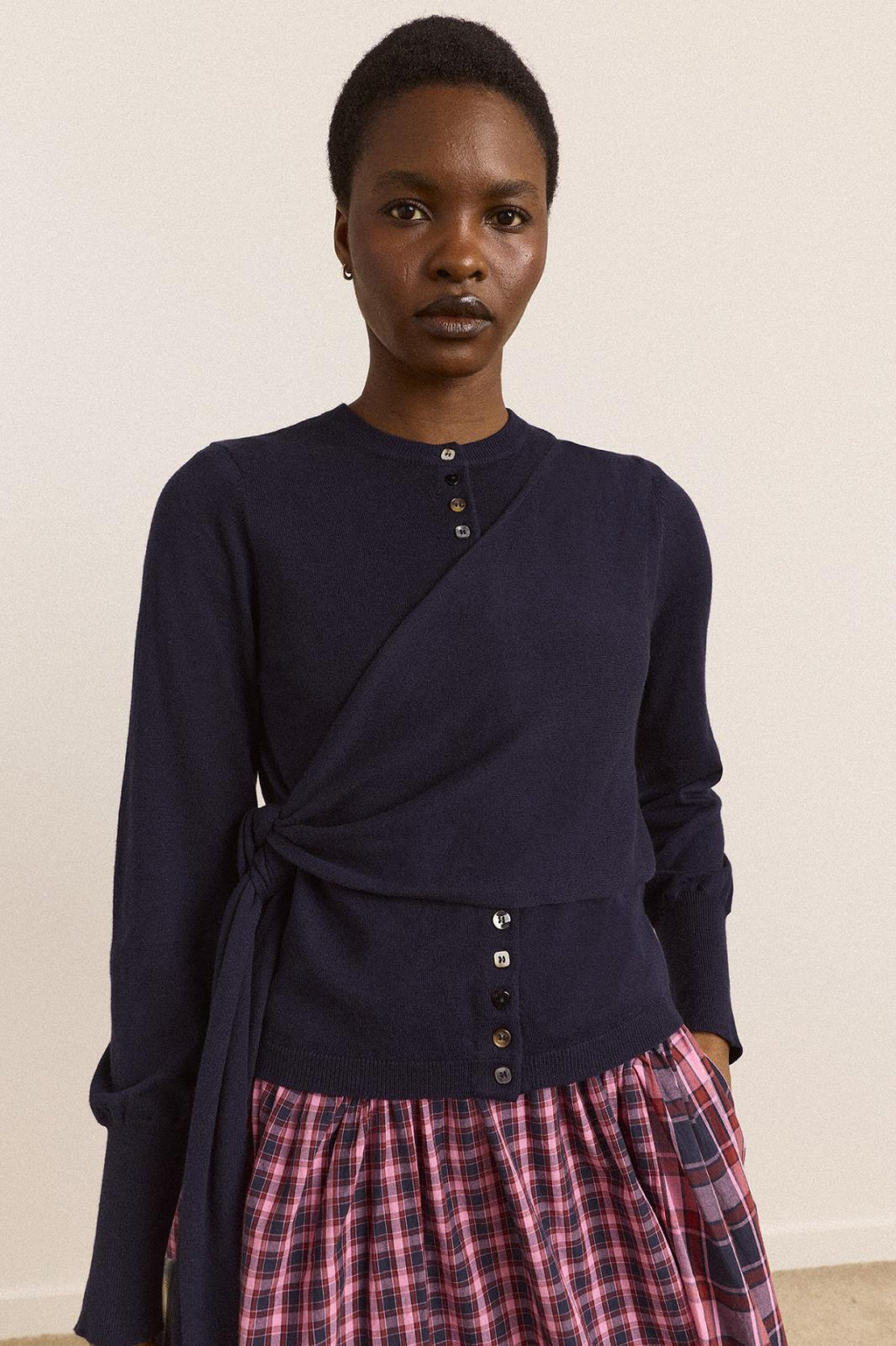 VENNA WRAP MERINO WOOL CARDIGAN
