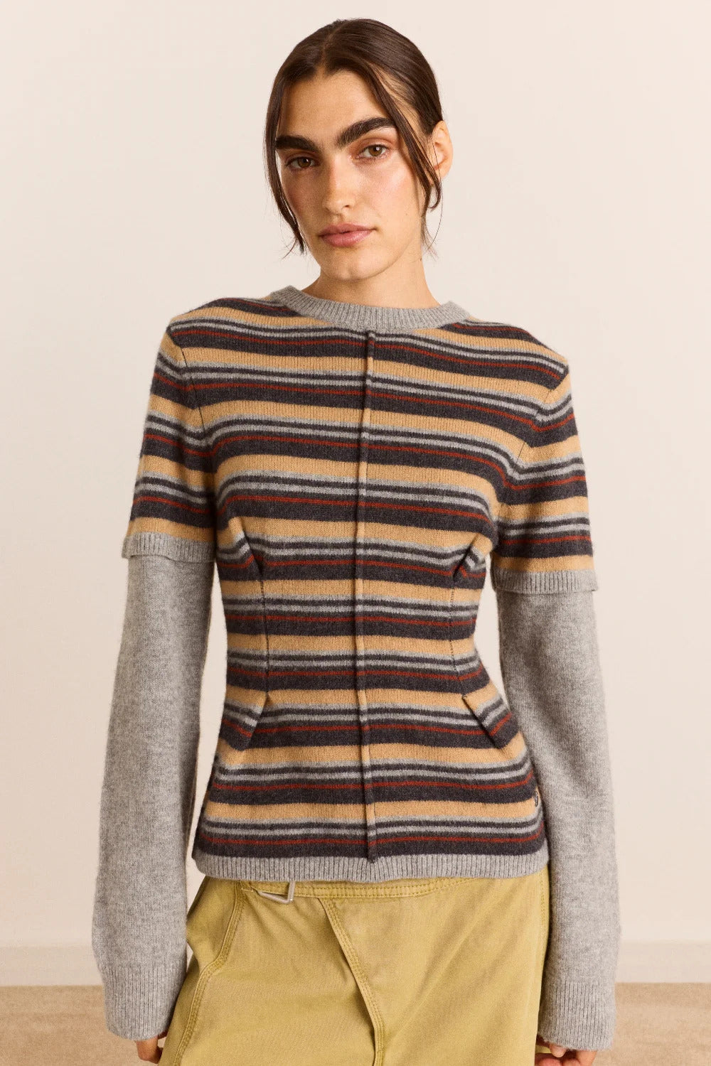 CLARA DOUBLE SLEEVE MERINO WOOL JUMPER