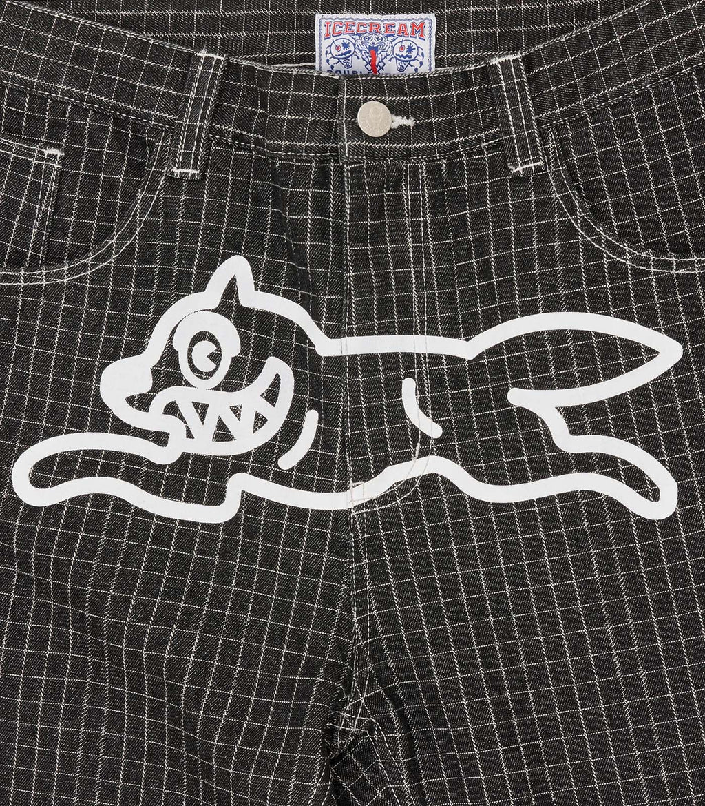 RIPSTOP RUNNING DOG DOUBLE SCOOP DENIM PANTS
