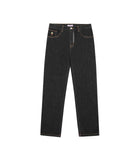 EMBROIDERED DOUBLE SCOOP DENIM PANTS