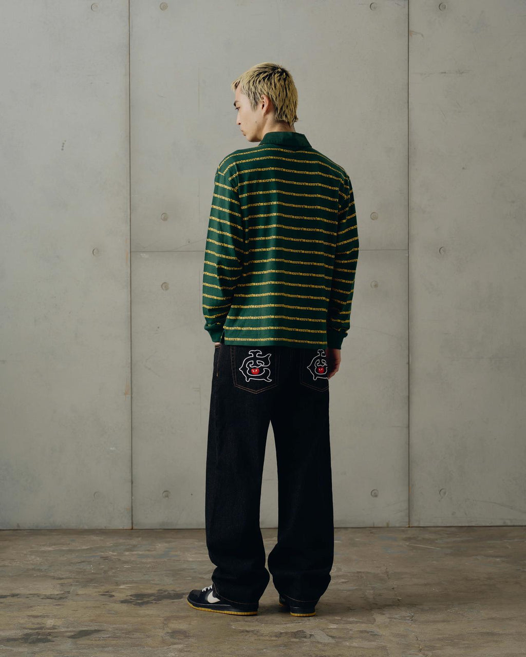 RUNNING DOG STRIPED RUGBY SHIRT