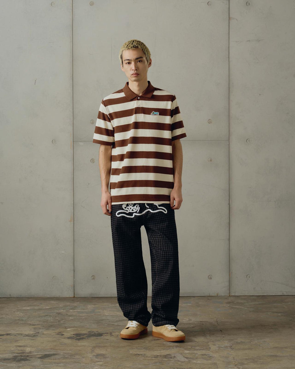RUNNING DOG STRIPED POLO SHIRT