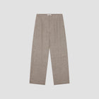 WOOL HERRINGBONE BARREL LEG PANT