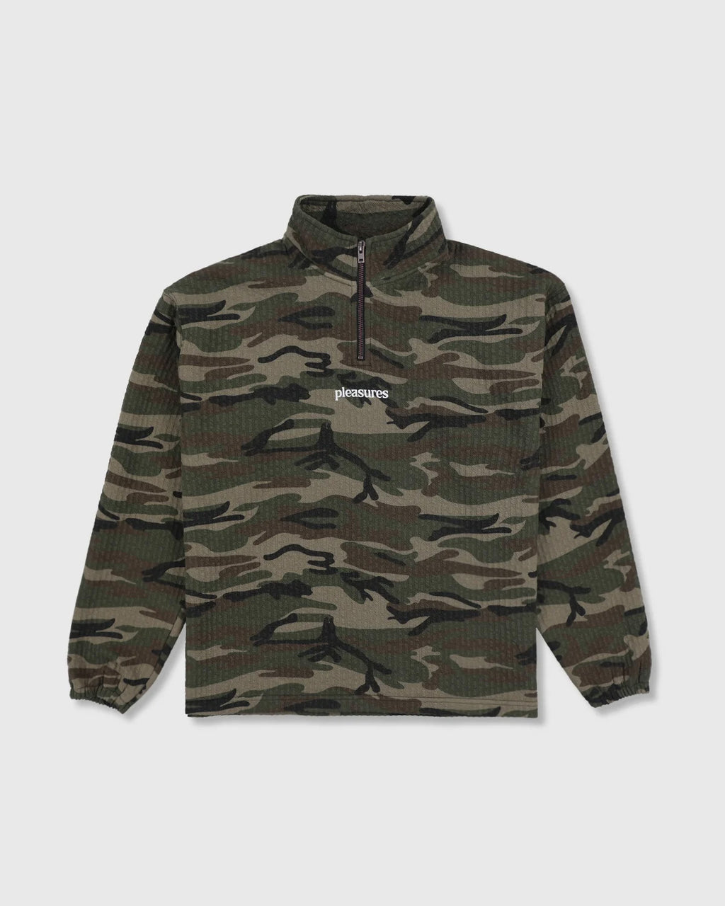 TEXTURED CAMO QUARTER ZIP