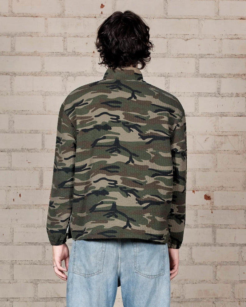 TEXTURED CAMO QUARTER ZIP