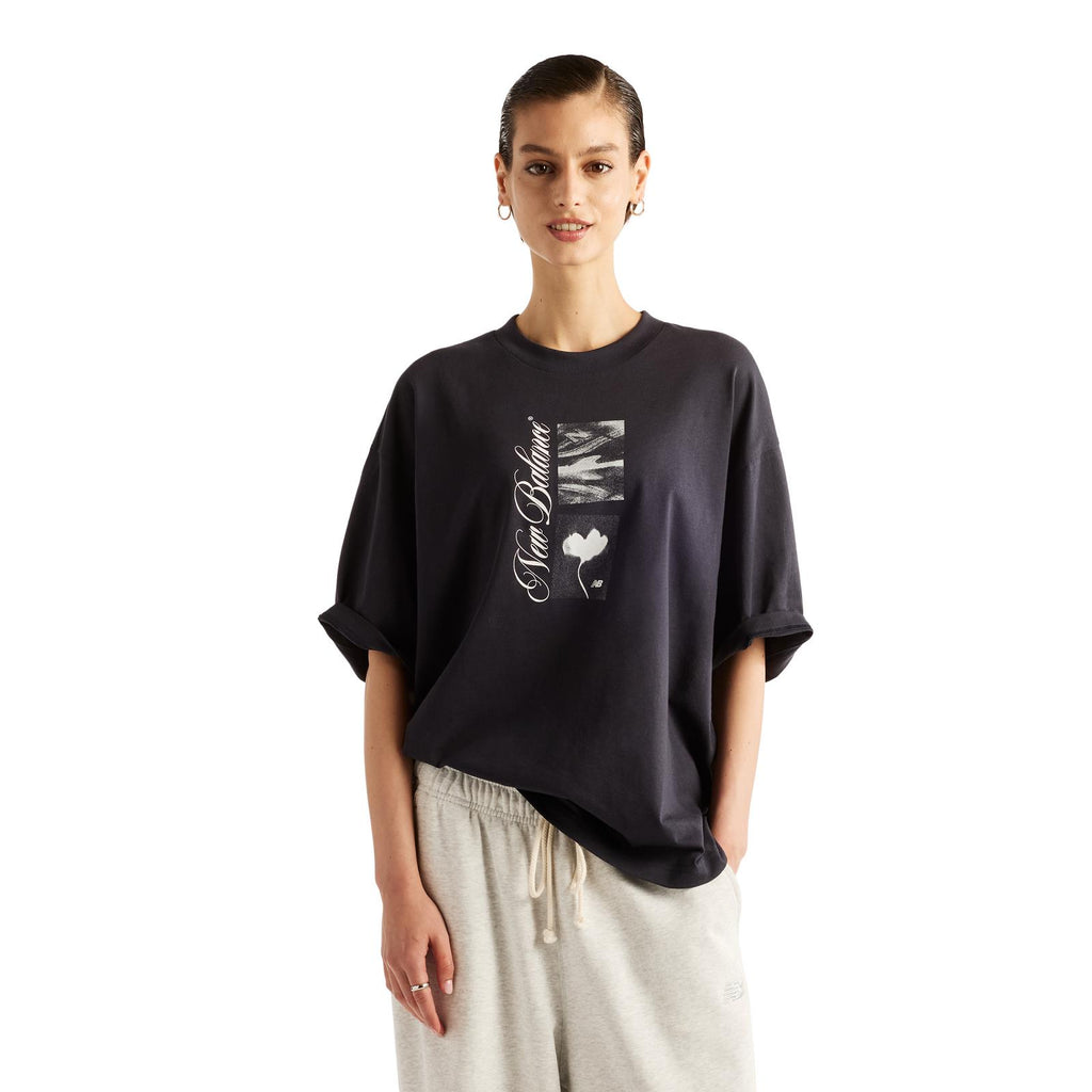 PRESSED FLOWERS SCRIPT OVERSIZED T-SHIRT