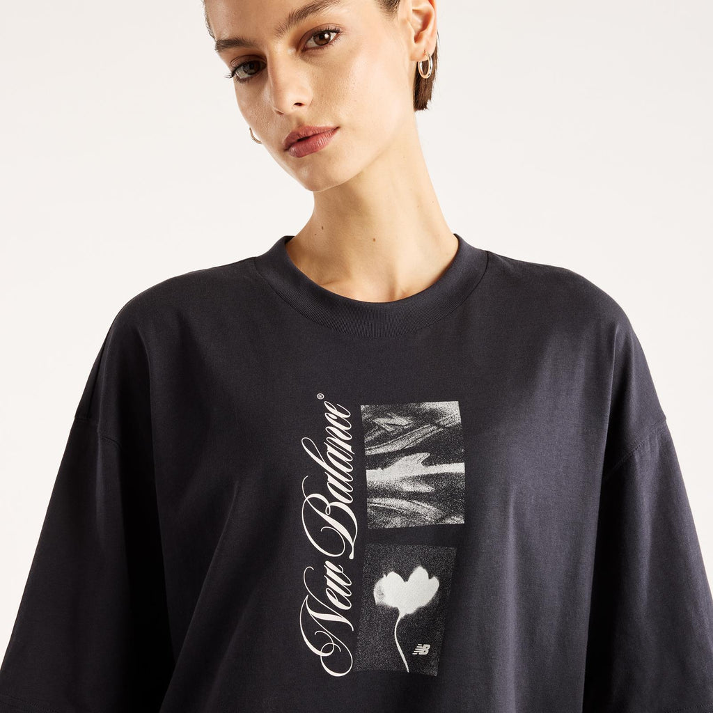PRESSED FLOWERS SCRIPT OVERSIZED T-SHIRT