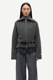 SAMSOE SAMSOE Samirra zip cardigan dark grey melange