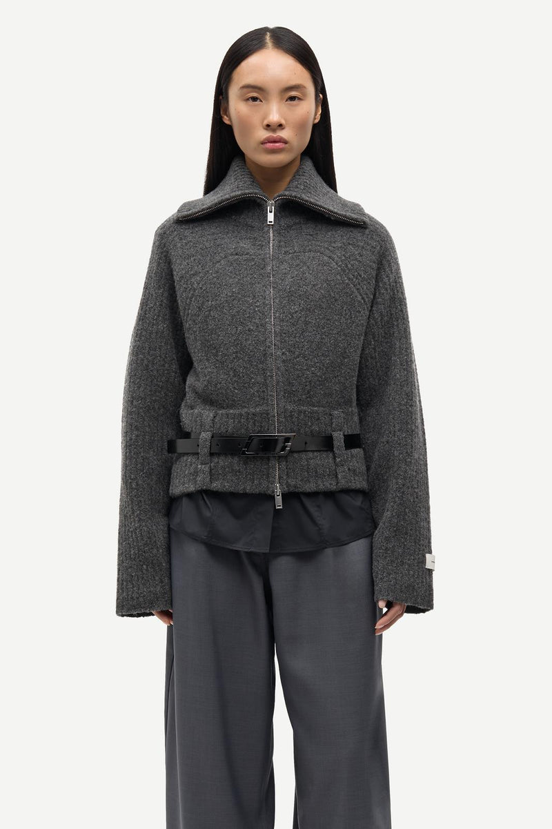 SAMSOE SAMSOE Samirra zip cardigan dark grey melange