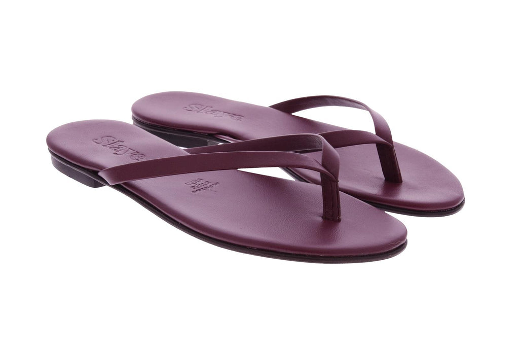 SLAYE Lie flip flops burgundy