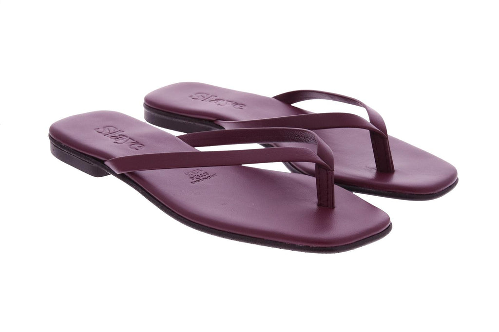 SLAYE Lie flip flops burgundy