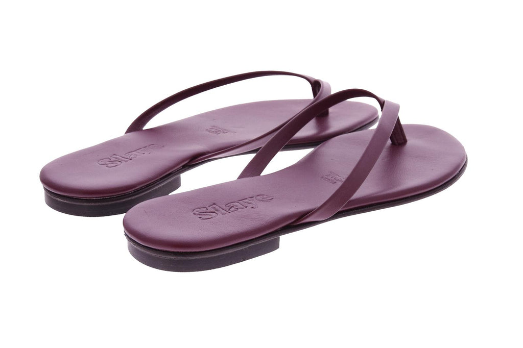 SLAYE Lie flip flops burgundy