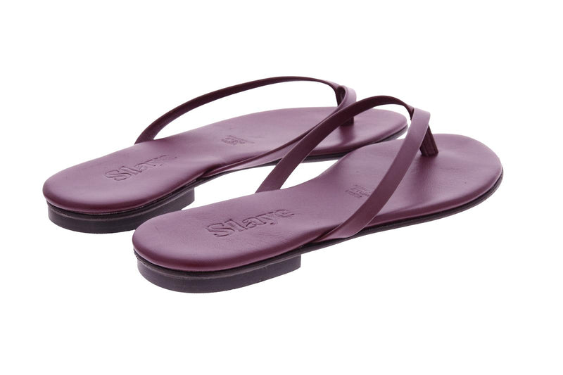 SLAYE Lie flip flops burgundy