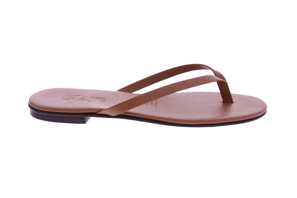 SLAYE Lie flip flops cognac