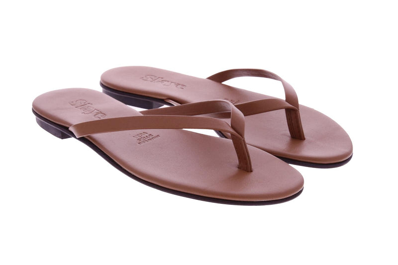 SLAYE Lie flip flops cognac
