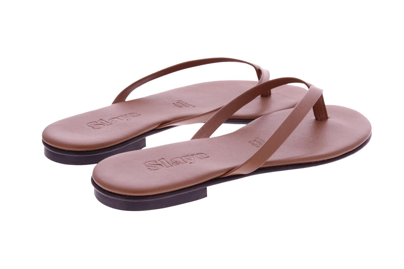 SLAYE Lie flip flops cognac