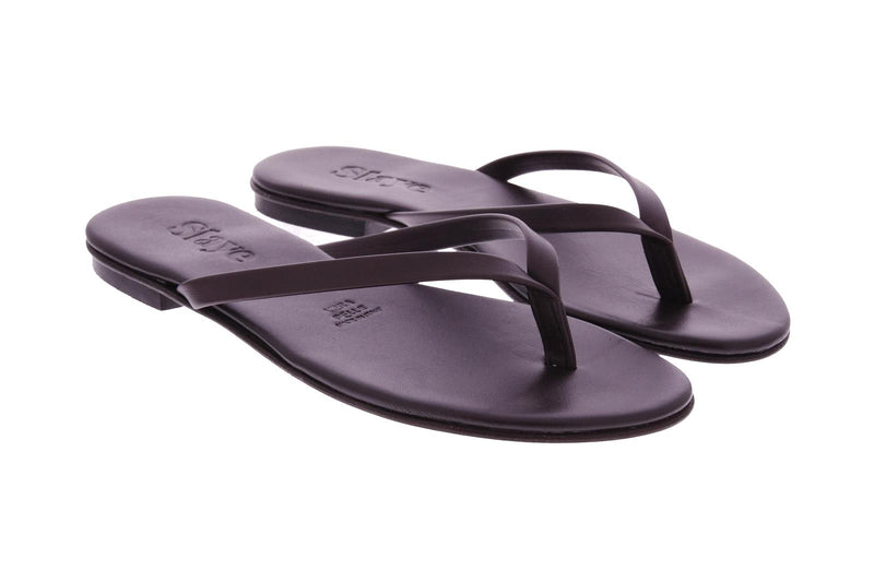 SLAYE Lie flip flops dark brown