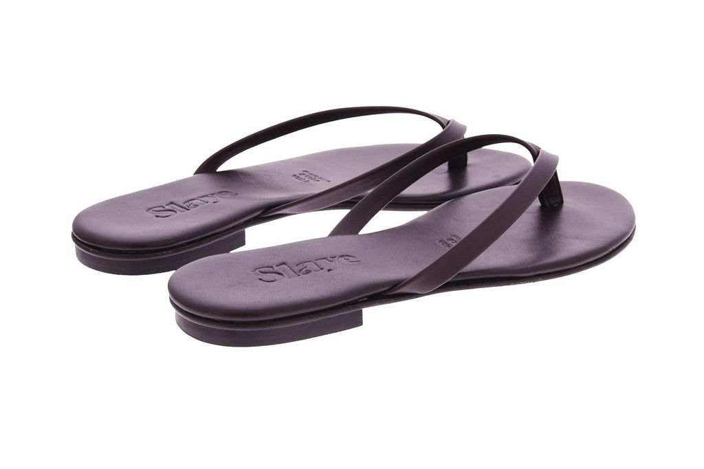 SLAYE Lie flip flops dark brown