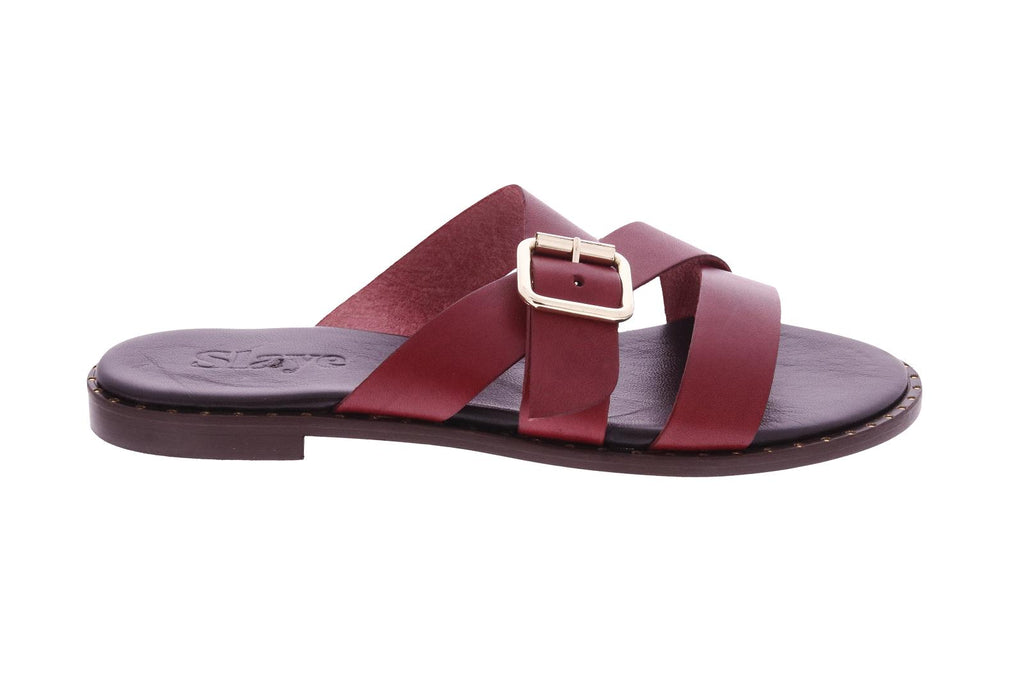 SLAYE Line sandals dark red