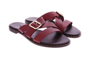 SLAYE Line sandals dark red
