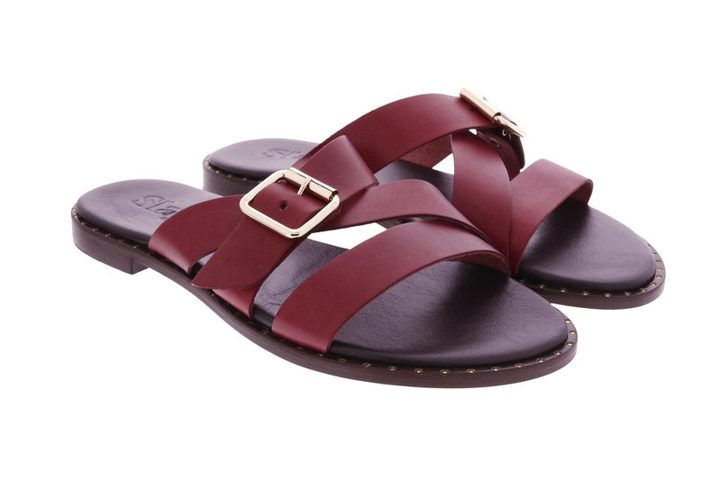 SLAYE Line sandals dark red