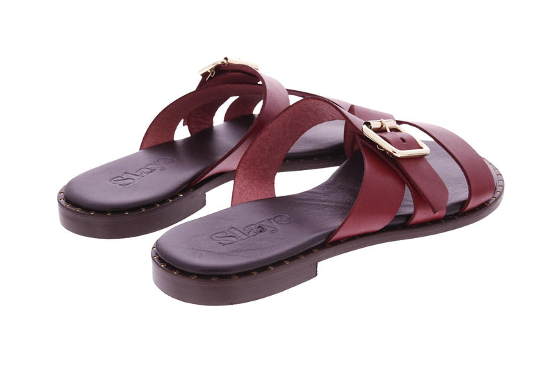 SLAYE Line sandals dark red
