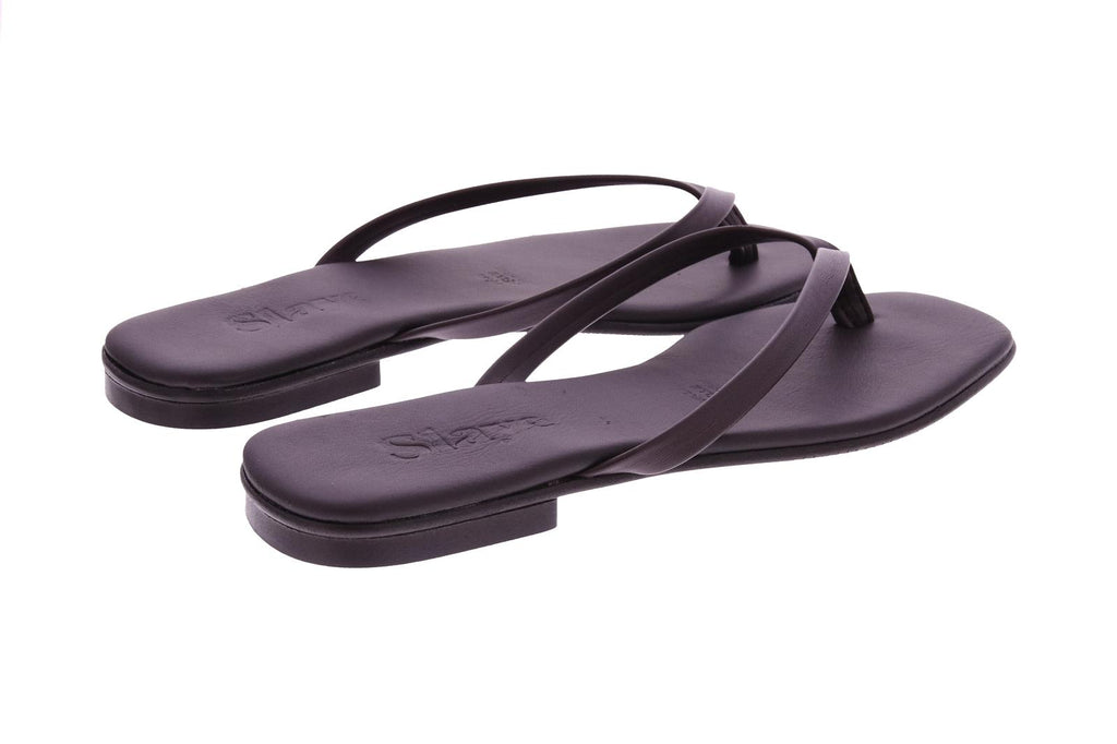 SLAYE Mira flip flops dark brown