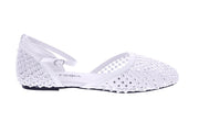 STRATEGIA Strass ballerinas white