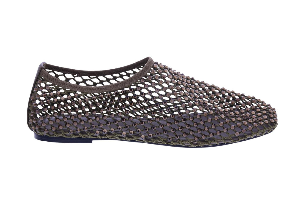 STRATEGIA Strass loafers army green