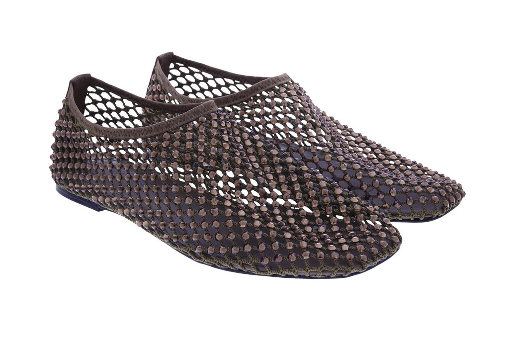 STRATEGIA Strass loafers army green