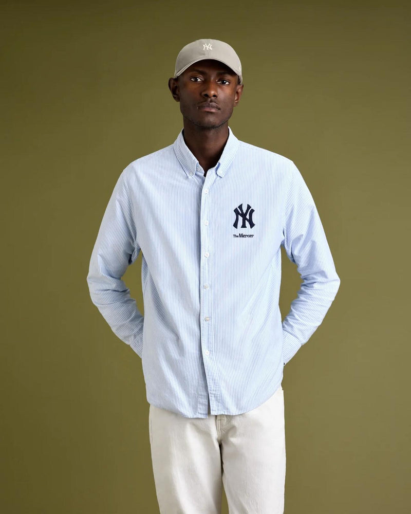 THE MERCER BRAND The Mercer 47 oxford shirt New York Yankees blue white