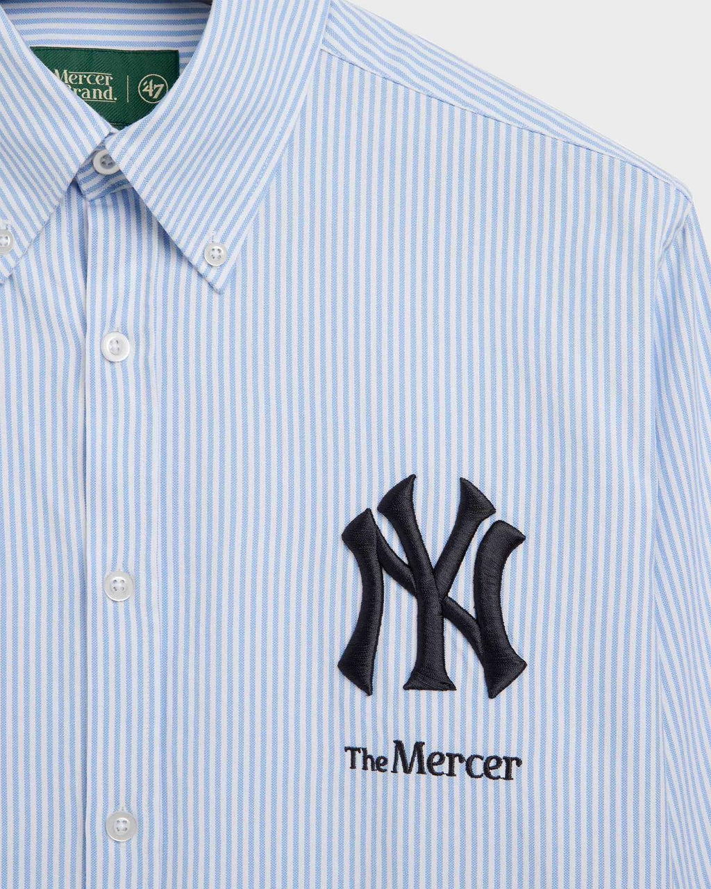 THE MERCER BRAND The Mercer 47 oxford shirt New York Yankees blue white