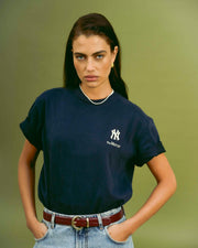 THE MERCER BRAND The Mercer 47 tee New York Yankees navy blue