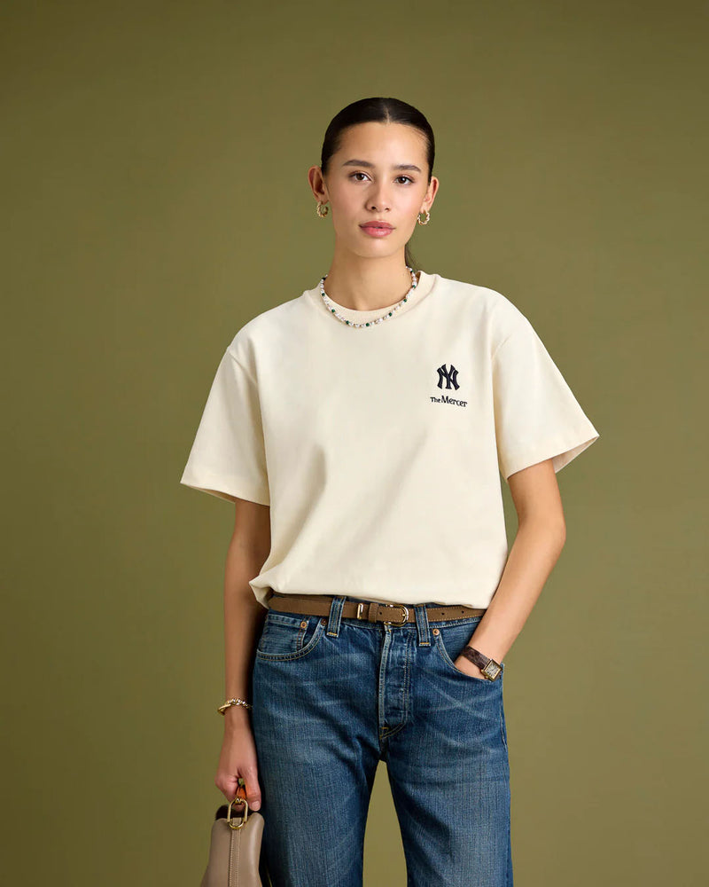 THE MERCER BRAND The Mercer 47 tee New York Yankees off white