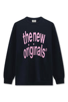 THE NEW ORIGINALS Big logo longsleeve t-shirt navy blue pink