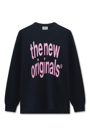 THE NEW ORIGINALS Big logo longsleeve t-shirt navy blue pink
