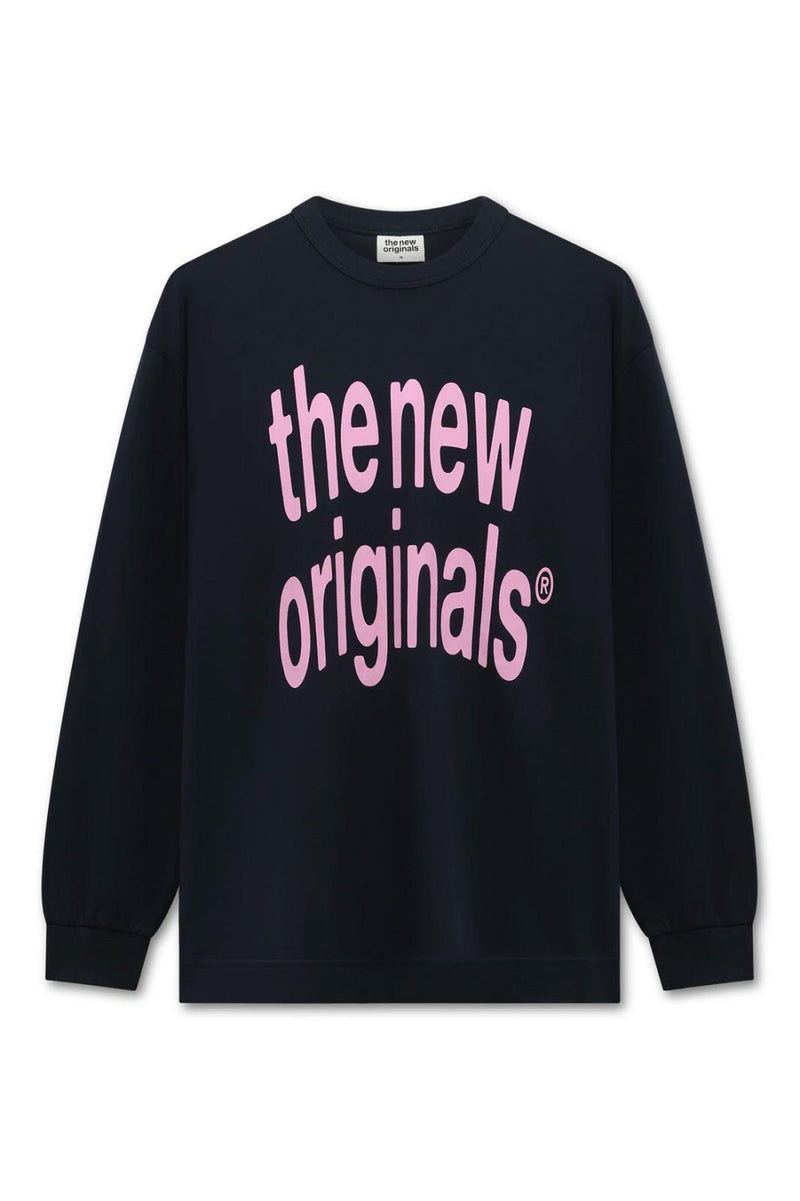 THE NEW ORIGINALS Big logo longsleeve t-shirt navy blue pink