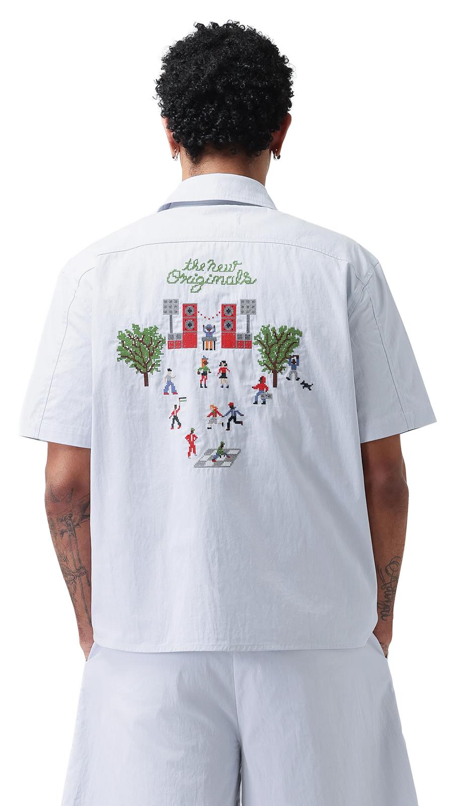 THE NEW ORIGINALS Block party shirt light blue