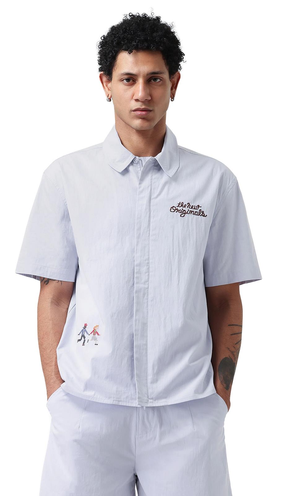 THE NEW ORIGINALS Block party shirt light blue