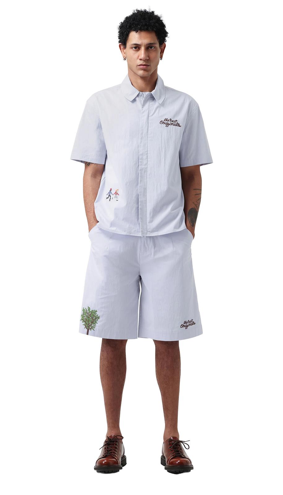 THE NEW ORIGINALS Block party shirt light blue