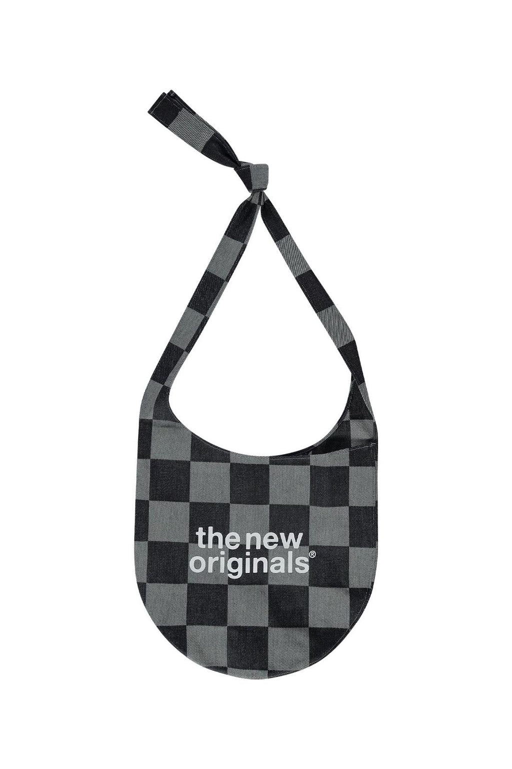 THE NEW ORIGINALS Emblem sling bag checkered raw denim