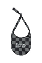 THE NEW ORIGINALS Emblem sling bag checkered raw denim